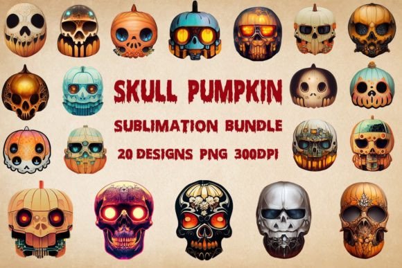 Download Skull Pumpkin Sublimation Bundle-220920 - Bundle Collection