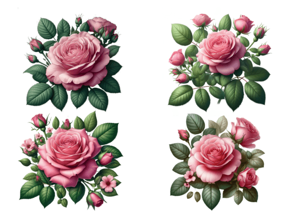 Download Realistic Watercolor Pink Rose Bundle - Bundle Collection