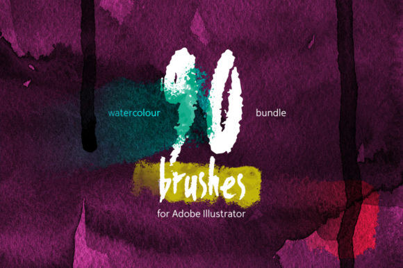 Download 90 Watercolor Brushes Bundle - Bundle Collection