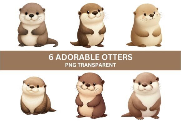 Download Cute Otter Clipart PNG Set - Premium Resources