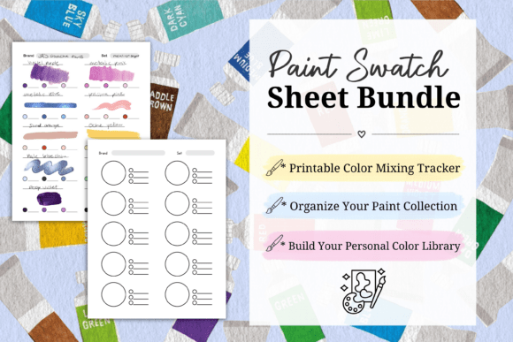 Download Printable Paint Swatch Sheets Bundle - Bundle Collection