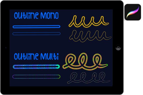 Download Procreate Brush Outline Mono and Multi - Premium Resources