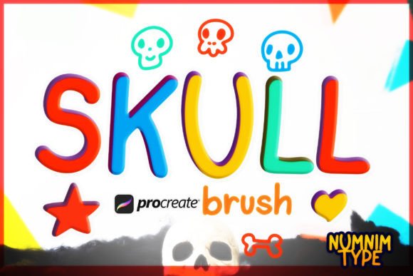 Download Procreate Brush Halloween Skull Kids a-Z - Premium Resources
