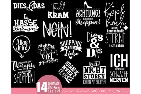 Download German Tote Bag Sprüche Bundle Für Shop - Bundle Collection