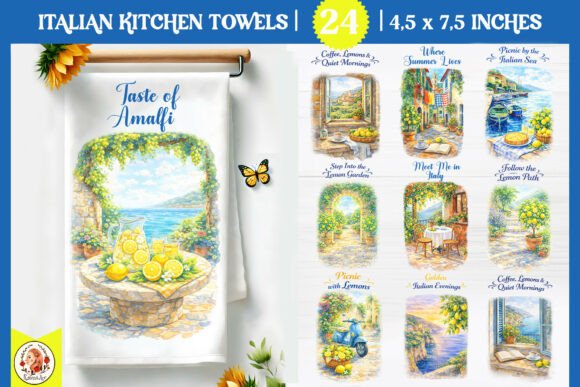 Download Italian Kitchen Towel Designs Bundle - Bundle Collection
