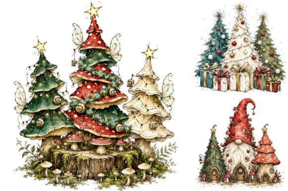 Download Watercolor Christmas Tree Clipart Bundle - Bundle Collection