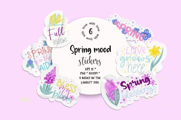 Download Spring Sticker Bundle | 6 Png Stickers - Bundle Collection