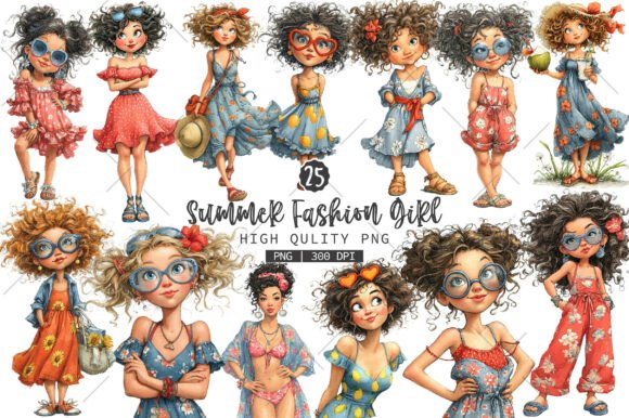 Download Summer Fashion Girl Clipart Bundle - Bundle Collection
