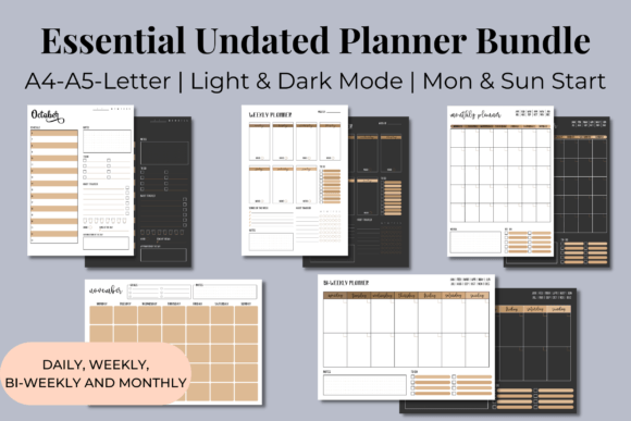 Download Essential Undated Planner Bundle #1 - Bundle Collection