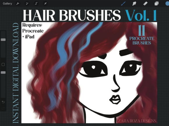 Download Procreate Hair Brush Set Bundle Vol. 1 - Bundle Collection
