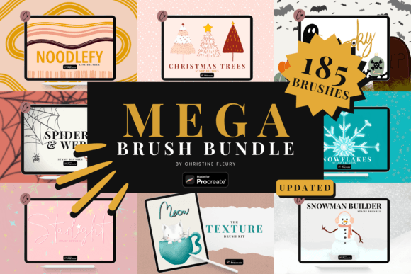 Download Mega Brush Bundle for Procreate - Bundle Collection