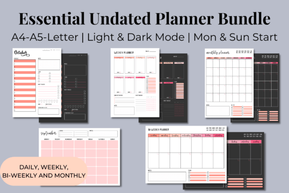 Download Essential Undated Planner Bundle #5 - Bundle Collection