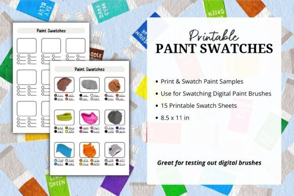 Download Printable Paint Swatch Sheets Bundle - Bundle Collection