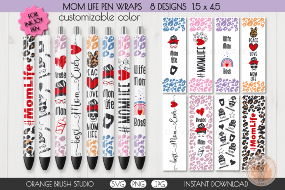 Download Mom Life SVG Pen Wraps Bundle Leopard - Bundle Collection