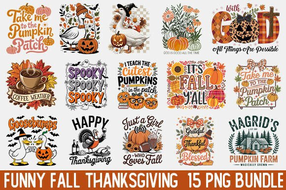 Download Funny Fall Thanksgiving Png Bundle - Bundle Collection
